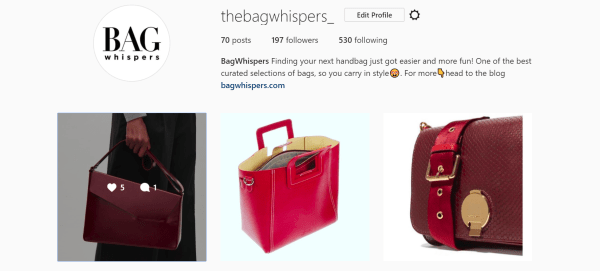 Bagwhispers on instagram