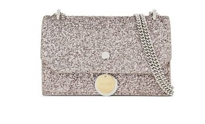 Jimmy Choo silver glitter bag