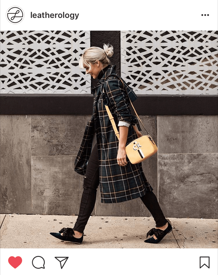 Meadow double zip crossbody bag from Leatherology