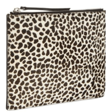 Leather animal print clutch bag from Jaega