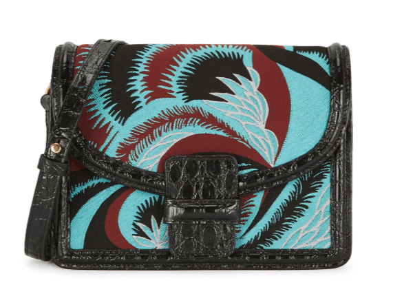 Dries van Noten leather and jacquard bag