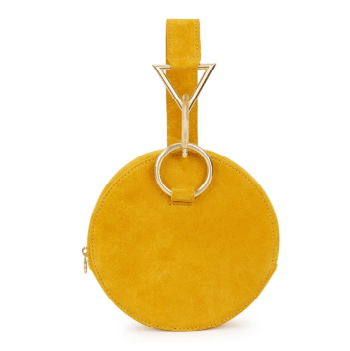 Tara Zadeh Azar mustard suede bag