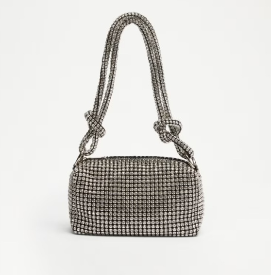 Rhinestone covered silver evening bag