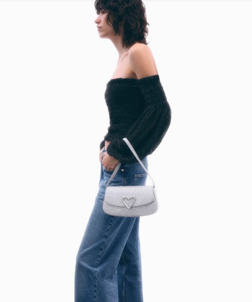 Silver shoulder bag, under £50, from Mango