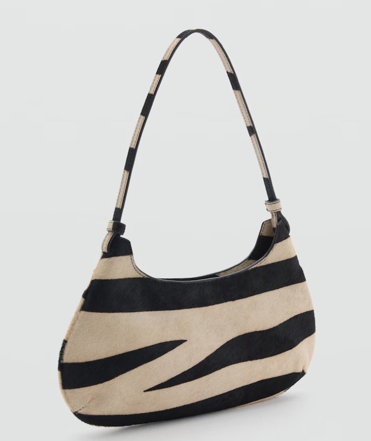 Mango zebra leather bag